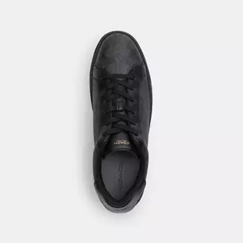 Coach High Line Sneakers Signature Canvas Graphite Black Men's New in Box - Picture 4 of 8